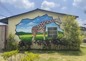 3D墙绘|长颈鹿